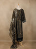 Black Motif Design Tissue Silk Straight Cut Salwar Suit