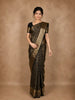 Black Paisley Butta Design Kanchipuram Silk Saree