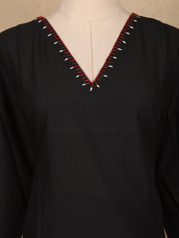 Black Paisley Design Printed Cotton Salwar Suit - Diadem