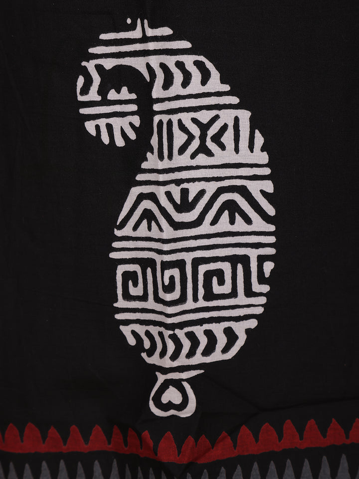 Black Paisley Design Printed Cotton Salwar Suit - Diadem