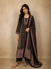 Black Paisley Printed Design Anarkali Cotton Salwar Suit