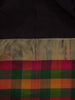 Black Plain Silk Saree with Multicolor checks Border