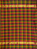 Black Plain Silk Saree with Multicolor checks Border