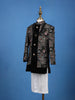 Black Floral Embroidery Satin Sherwani And Pant Set