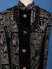 Black Floral Embroidery Satin Sherwani And Pant Set