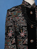 Black Floral Embroidery Satin Sherwani And Pant Set
