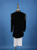Black Floral Embroidery Satin Sherwani And Pant Set