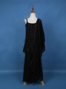 Black Scallop Beaded Embroidery Georgette Palazzo Suit - Diadem