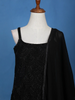 Black Scallop Beaded Embroidery Georgette Palazzo Suit - Diadem