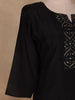 Black Sequin Designed Semi Silk Salwar Suit - Diadem