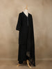 Black Solid Design Cotton Straight Cut Salwar Suit