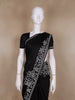 Black Solid Satin Fancy Saree with Designed Border - Diadem