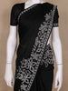 Black Solid Satin Fancy Saree with Designed Border - Diadem