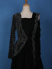 Black Stone Worked Georgette Gown - Diadem