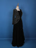 Black Stone Worked Georgette Gown - Diadem