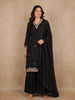 Black Thread Embroidered Georgette Sharara Set