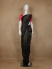 Black with Metallic Gold and Copper Striped Soft Silk Saree - Diadem