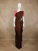 Black and Copper Stripes Woven Pure Kanchipuram Silk Saree