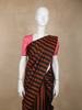 Black and Copper Stripes Woven Pure Kanchipuram Silk Saree