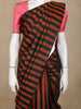 Black and Copper Stripes Woven Pure Kanchipuram Silk Saree