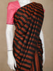 Black and Copper Stripes Woven Pure Kanchipuram Silk Saree