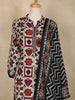 Black and Cream Geometric Print Design Cotton Straight Cut Salwar Suit