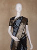 Black and Grey Kalamkari Printed Design Chanderi Cotton Saree with Contrast Zari Border
