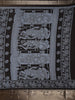 Black and Grey Kalamkari Printed Design Chanderi Cotton Saree with Contrast Zari Border