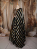 Black and Metalic Olive Gold Floral Sequins Embroidered Design Tissue Silk Lehenga With Dupatta
