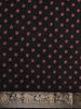 Black and Purple Kalamkari Printed Design Chanderi Cotton Saree with Contrast Zari Border