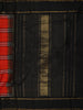 Black and Ruby Red Checked Woven Design Pure Kanchipuram Silk Saree with Contrast Zari Border
