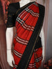 Black and Ruby Red Checked Woven Design Pure Kanchipuram Silk Saree with Contrast Zari Border