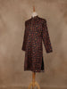 Black Floral Printed Cotton Kurta for Men