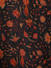Black Floral Printed Cotton Kurta for Men