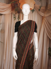 Black with Multicolor Floral Printed Design Chanderi Cotton Saree