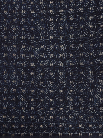 Blue Abstrack Printed Cotton Saree - Diadem