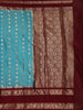 Blue Butta Designed Art Silk Saree With Contrast Border