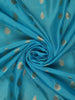 Blue Butta Designed Art Silk Saree With Contrast Border