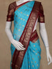 Blue Butta Designed Art Silk Saree With Contrast Border
