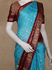 Blue Butta Designed Art Silk Saree With Contrast Border