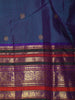 Blue Butta Zari Woven Design Pure Kanchipuram Silk Saree With Contrast Varisai Pattu Border
