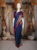 Blue Butta Zari Woven Design Pure Kanchipuram Silk Saree With Contrast Varisai Pattu Border
