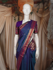 Blue Butta Zari Woven Design Pure Kanchipuram Silk Saree With Contrast Varisai Pattu Border