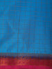 Blue Checked Design Mysore Silk Saree With Contrast Pink Zari Border