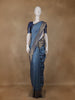 Blue Checked Design Tissue Silk Saree - Diadem
