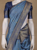 Blue Checked Design Tissue Silk Saree - Diadem