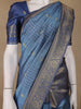 Blue Checked Design Tissue Silk Saree - Diadem