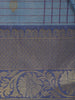 Blue Checked Design Tissue Silk Saree - Diadem