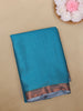 Blue Checks Woven Mysore Silk Saree With Contrast Copper Zari Border