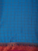 Blue Checks Woven Mysore Silk Saree With Contrast Pink Zari Border